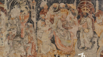 Die Heilige Katharina im Diskurs mit den Propheten; Wandmalerei in der Kirche von Schmiegen; Siebenbuergen