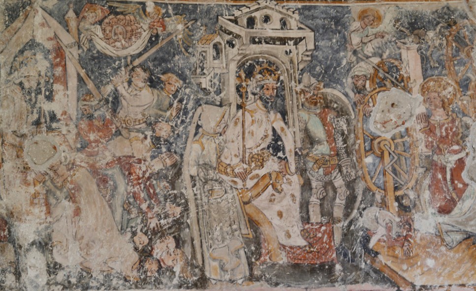 Martyrium der Heiligen Margareta, Wandmalerei in der Kirche von Schmiegen