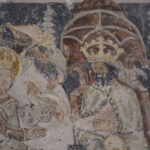 Wandmalerei Legende der Heiligen Katharina an der Nordwand der Kirche in Schmiegen; Siebenbuergen